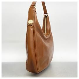 Gucci-Gucci Brown Leather Shoulder Bag-Brown