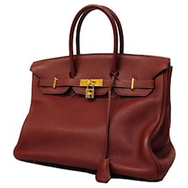 Hermès-Sac à main Hermes Birkin 35 en Rouge H-Rouge