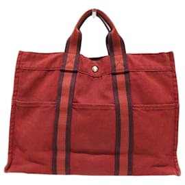 Hermès-Sac tote MM Fool Toe d'Hermès-Rouge