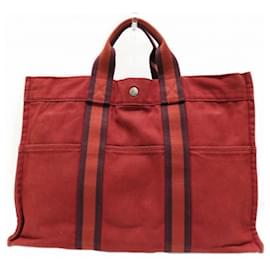 Hermès-Sac tote MM Fool Toe d'Hermès-Rouge