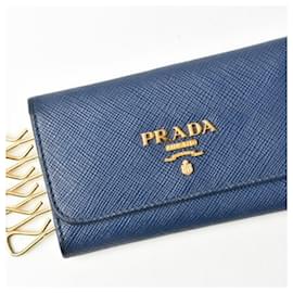 Prada-Prada Blue Leather Keycase-Blue
