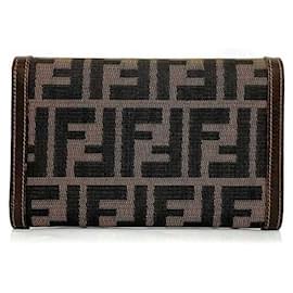 Fendi-Fendi Zucca Trifold Wallet-Khaki