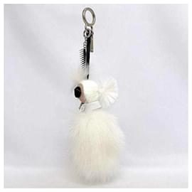 Fendi-Fendi Karl Lagerfeld Charm Keyring-Black,White