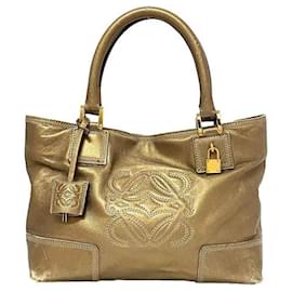 Loewe-Loewe Gold Leather Tote Bag-Golden