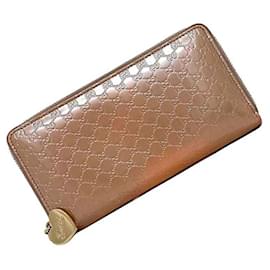 Gucci-Gucci MicroGuccissima Long Wallet-Pink,Golden