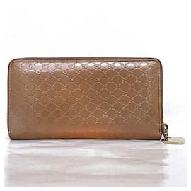 Gucci-Gucci MicroGuccissima Long Wallet-Pink,Golden