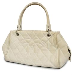 Chanel-Chanel White Caviar Leather Handbag-White