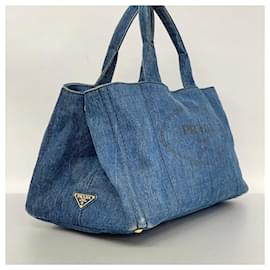 Prada-Sac fourre-tout en denim bleu Prada-Bleu