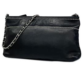 Chanel-Chanel Black Lambskin Shoulder Bag-Black