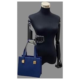 Givenchy-Givenchy Navy Leather Mini Tote Bag-Navy blue