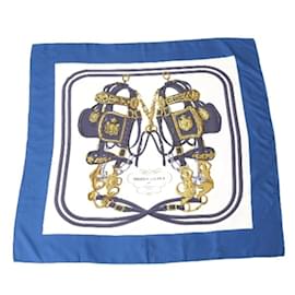 Hermès-Hermes Blue Silk Scarf-Blue