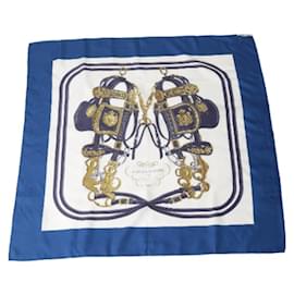 Hermès-Hermes Blue Silk Scarf-Blue