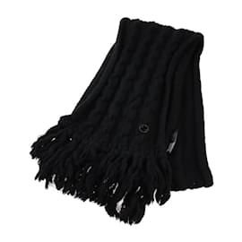 Gucci-Gucci Interlocking G Black Wool Stole-Black