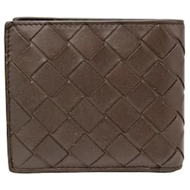 Bottega Veneta-Bottega Veneta Intrecciato Leather Wallet-Dark brown