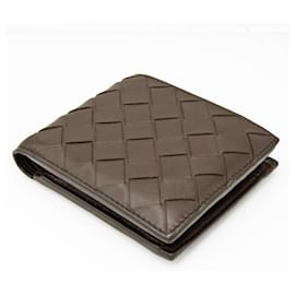 Bottega Veneta-Bottega Veneta Intrecciato Leather Wallet-Dark brown