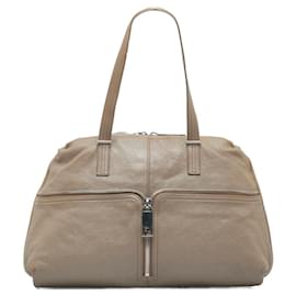 Fendi-Fendi Zucca Unzipped Handbag-Beige