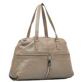 Fendi-Fendi Zucca Unzipped Handbag-Beige