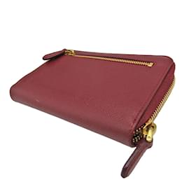 Prada-Portefeuille moyen en cuir Saffiano pour femmes Prada-Bordeaux