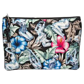 Christian Dior-Pochette en cuir et nylon pour femmes Christian Dior-Noir,Multicolore