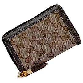 Gucci Bamboo Geldbörse im Querformat Beige