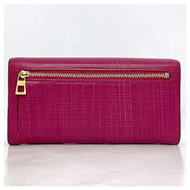 Loewe-Loewe Linen Long Wallet-Pink,Golden