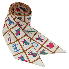 Hermès-Hermes Twilly Scarf Muffler-Brown