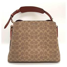 Coach-Coach Signature Brown Shoulder Bag-Brown