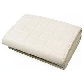 Bottega Veneta-Portefeuille en cuir Intrecciato de Bottega Veneta-Blanc