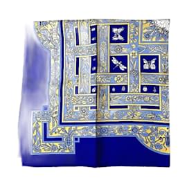 Hermès-Hermes Carre90 Scarf - Flowers and Insects-Blue