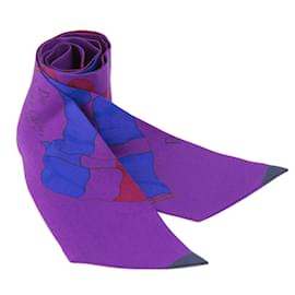 Hermès-Hermes Twilly Silk Scarf in Purple-Purple