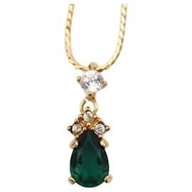 Christian Dior-Christian Dior Fashion Necklace-Golden,Other,Green