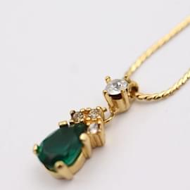 Christian Dior-Christian Dior Fashion Necklace-Golden,Other,Green