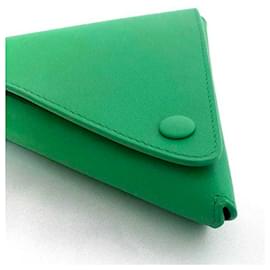 Bottega Veneta-Bottega Veneta Green Leather Coin Pouch-Green