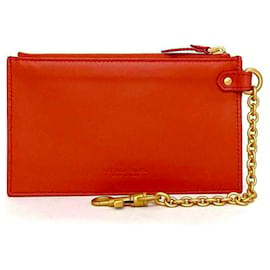 Bottega Veneta-Bottega Veneta Orange Leather Coin Purse-Orange