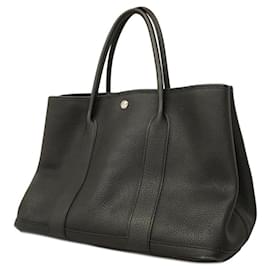 Hermès-Sac Tote Hermes Jardin PM D Gravé Negonda Noir-Noir