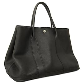 Hermès-Sac Tote Hermes Jardin PM D Gravé Negonda Noir-Noir