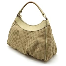 Gucci-Gucci GG Canvas Abbey Shoulder Bag-Beige,Golden