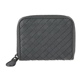 Bottega Veneta-Bottega Veneta Intrecciato Coin Case-Dark grey