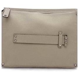 Valentino Garavani-Pochette en cuir gris Valentino Garavani-Gris