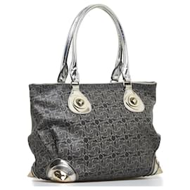 Céline-Celine Macadam Carriage Tote Bag-Black,Silvery