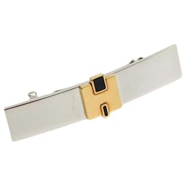 Hermès-Barrette en métal Hermes Eileen PM-Noir,Argenté,Doré