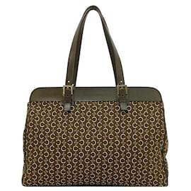 Céline-Celine Macadam Brown Tote Bag-Brown