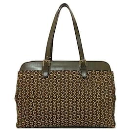 Céline-Celine Macadam Brown Tote Bag-Brown