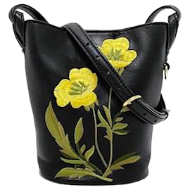 Stella Mc Cartney-Stella McCartney Black and Yellow Leather Shoulder Bag-Black,Yellow