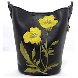 Stella Mc Cartney-Stella McCartney Black and Yellow Leather Shoulder Bag-Black,Yellow