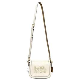 Coach-Coach Leather Shoulder Bag-White,Beige