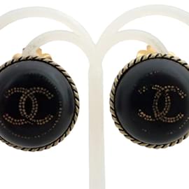 Chanel-Chanel CHANEL Earrings Coco Mark-Black,Golden