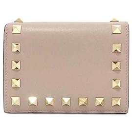 Valentino Garavani-Valentino Garavani Pink Beige Bi-Fold Wallet-Beige