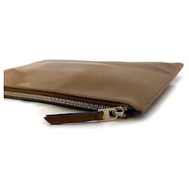 Céline-Celine Brown Patent Leather Clutch Bag-Brown