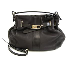 Burberry-Burberry Women's Leather Handbag in Dark Brown-Dark brown